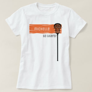 Camiseta Banner naranja con soporte para Lacrosse Stick