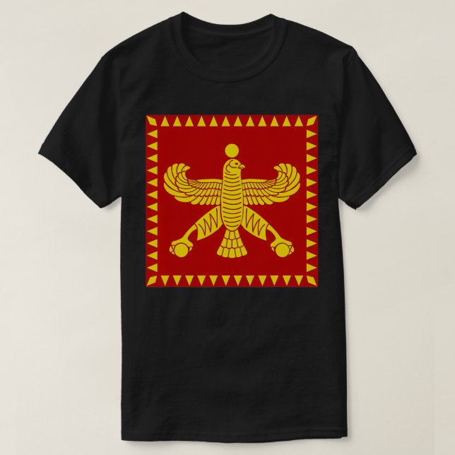 Camiseta Banner persa del Derafsh Shabaz del Derroche Rojo  (Diseño del anverso)