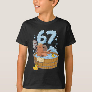 Camiseta Baño de Capybara 67 Relajado Divertido Meme Seis S