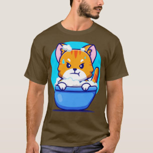 Camiseta Baño De Gato Enfadado En Personalizado De Tub