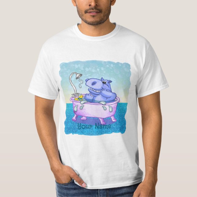 Camiseta Baño de Hipopótamo Feliz (Anverso)