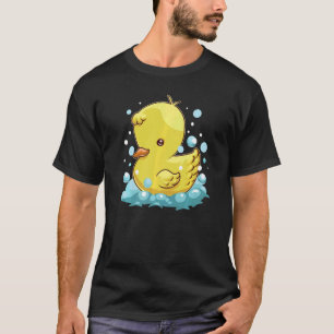 Camiseta Baño de pato amarillo lindo para aves natación pat