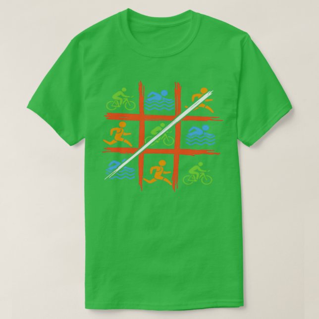 Camiseta Baño En Bicicleta Carrera Tic Tac Toe 2 (Diseño del anverso)