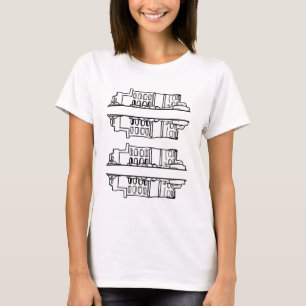 Camiseta "Baños romanos, Trier" Arte minimalista, monumen