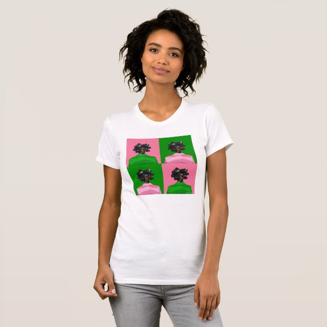 Camiseta Bantu Knots. Pink & Green (Anverso completo)