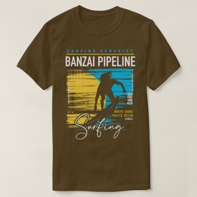 Camiseta Banzai Pipeline North Shore Hawaii Surf Surf Ha (Diseño del anverso)