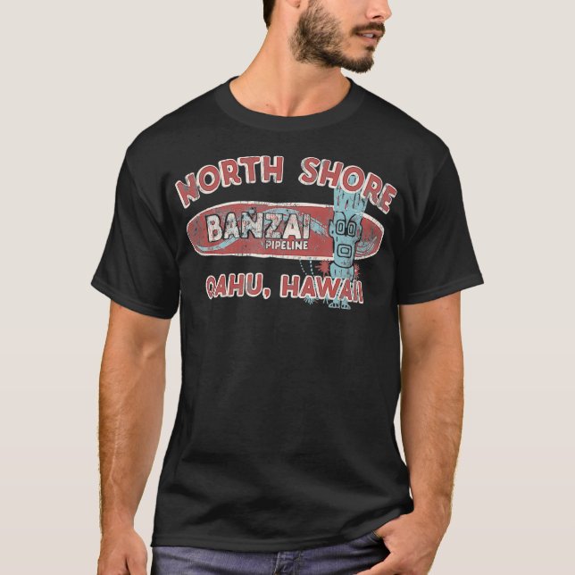 Camiseta Banzai Pipeline Surfer Hand Drake Retro Surf (Anverso)