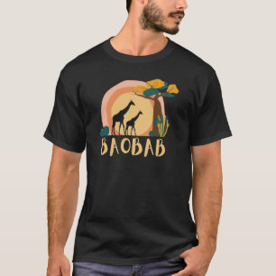 Camiseta Baobab, un desierto de jirafa de sol de árbol afri