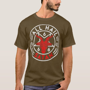 Camiseta Baphomet All Hail Satan Devil Goat Bafomet