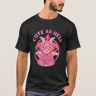 Camiseta Baphomet Cute As Hell Esoteric Cute Satanic Goat O
