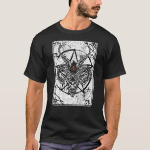 Camiseta Baphomet Estampado Atrás Satanás Anticristo Luzife