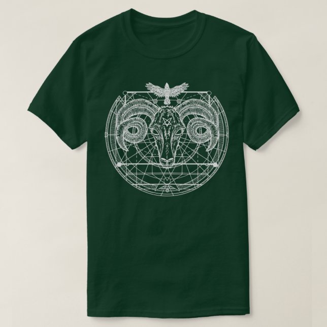 Camiseta Baphomet geométrico  (Diseño del anverso)