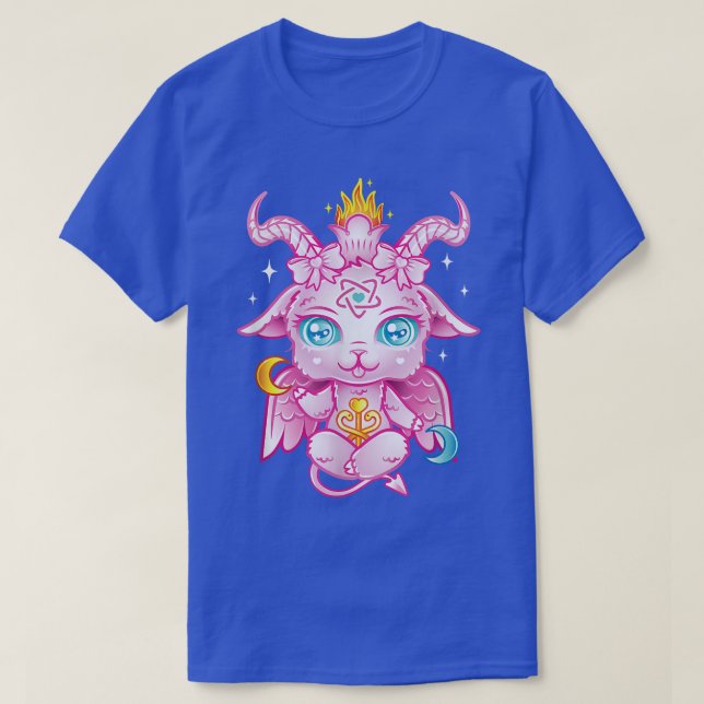 Camiseta Baphomet lindo bebé Gótico Pastel rosa Kawaii Demo (Diseño del anverso)