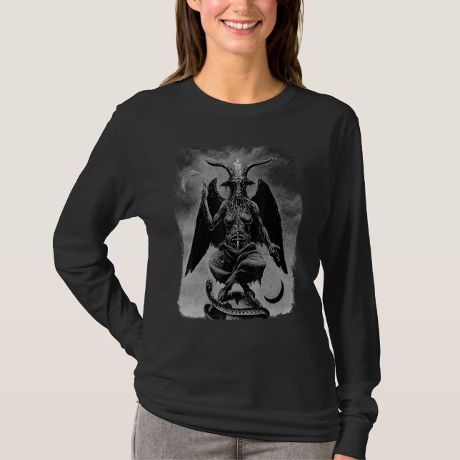 Camiseta Baphomet Occult Satanic Gothic Satan Goat Head 666 (Anverso)