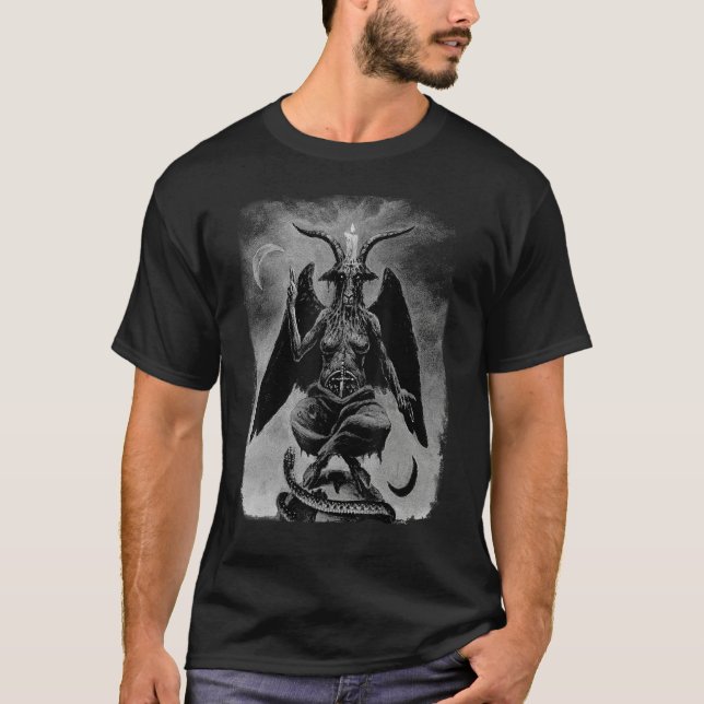 Camiseta Baphomet Occult Satanic Gothic Satan Goat Head 666 (Anverso)