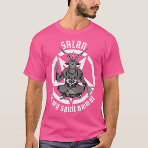 Camiseta Baphomet Pentagram Satan es mi Espíritu Animal 666