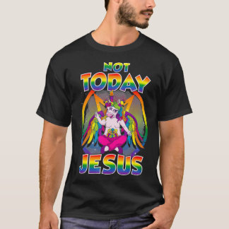 Camiseta Baphomet Sigil Not Today Jesus Satanic Unicorn Sat