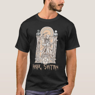 Camiseta Baphomet toca guitarra eléctrica Hail Satan Devil 