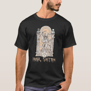 Camiseta Baphomet toca guitarra eléctrica Hail Satan Diablo