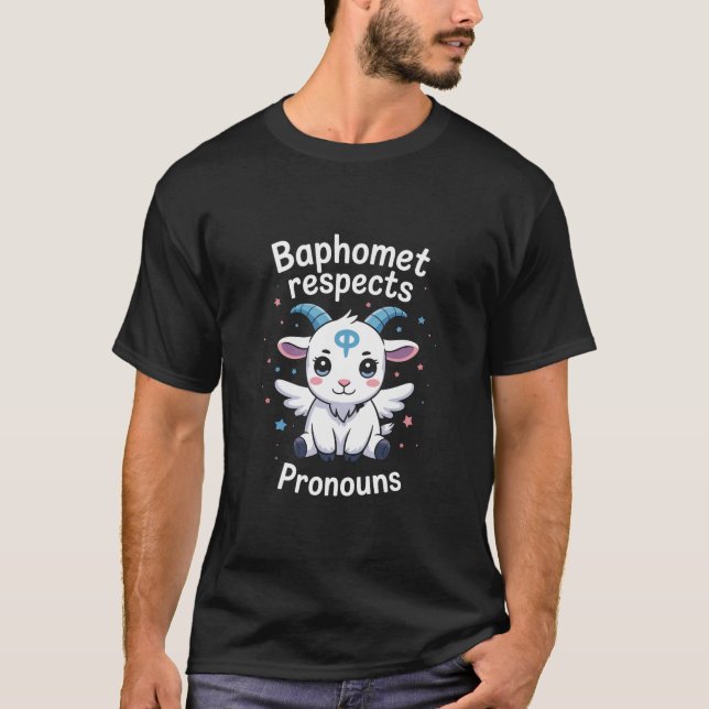Camiseta Baphomet transgénero respeta el orgullo trans (Anverso)
