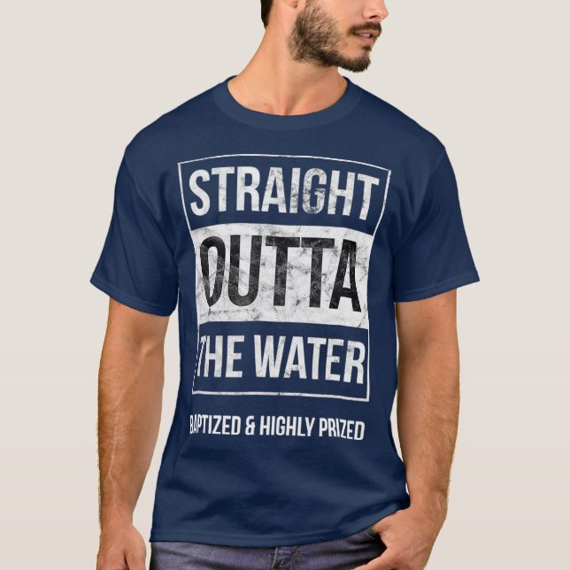 Camiseta Baptismo: Adultos niños divertidos fuera del agua (Anverso)