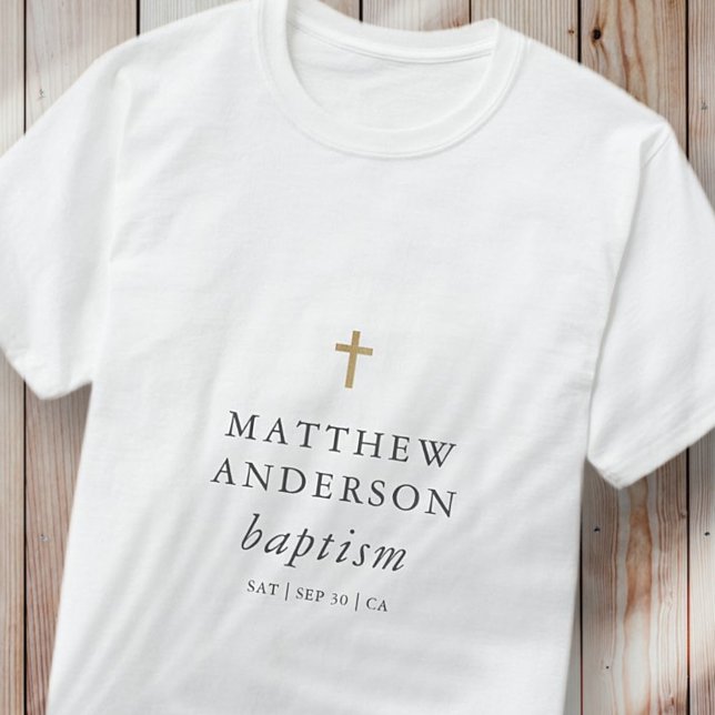 Camiseta Baptismo cruzado simple y elegante (Subido por el creador)