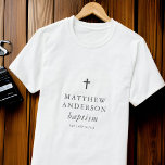 Camiseta Baptismo cruzado simple y elegante<br><div class="desc">El diseño se compone de una tipografía simple con fuente sans serif y serif.</div>