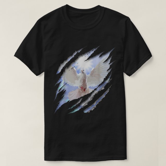 Camiseta Baptismo Espíritu Santo paloma blanca cristiana ba (Diseño del anverso)