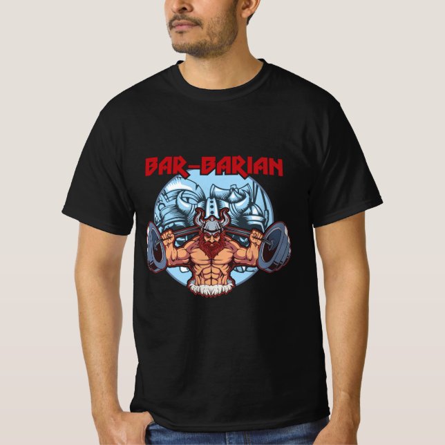 Camiseta Bar Barian Fitness Ejerce Guay Gimnasio Barbarie (Anverso)