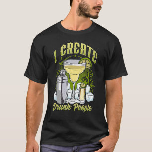 Camiseta Bar Bartender Para Barman Yo Crea Personas Borrach