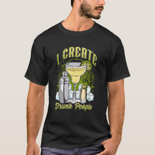 Camiseta Bar Bartender Para Barman Yo Crea Personas Borrach