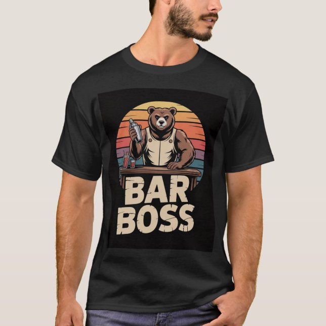 Camiseta Bar Boss Bear Bartender Shirt (Anverso)