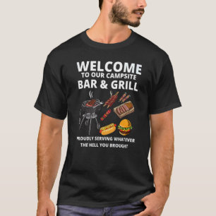 Camiseta Bar Campsite & Grill Family Cookee Barbeque Gathe