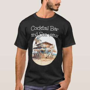 Camiseta Bar de cócteles bajo palmeras con vistas al mar
