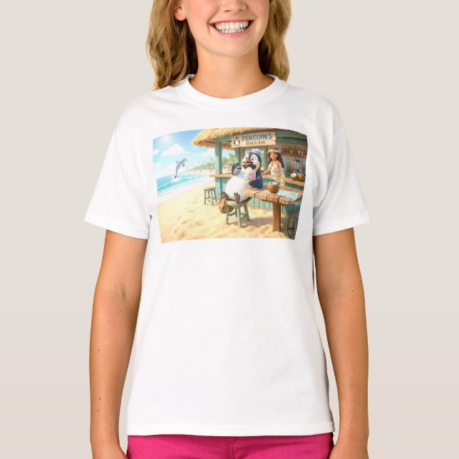 Camiseta Bar de playa del pingüino (Anverso)