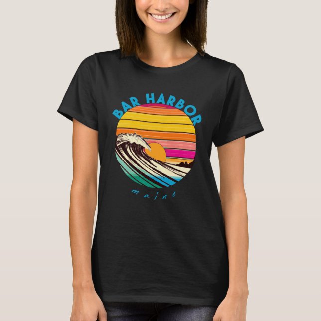 Camiseta Bar Harbor Retro 1980s Beach Style Maine (Anverso)
