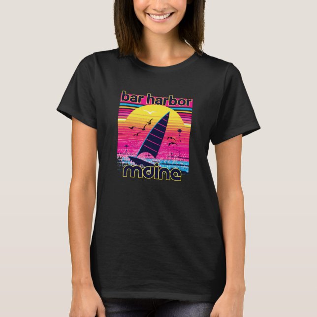 Camiseta Bar Harbor Retro 80s Style Souvenir Beach (Anverso)