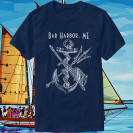 Camiseta Bar Harbour Maine Bote Anchor Nautical Travel
