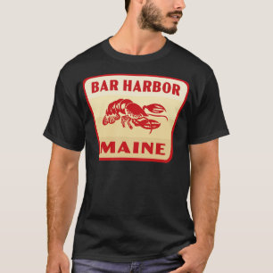 Camiseta Bar Harbour Maine Retro Badge Tan