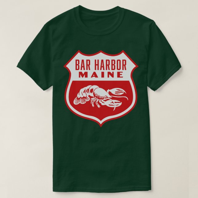 Camiseta Bar Harbour Maine Retro Shield White (Diseño del anverso)
