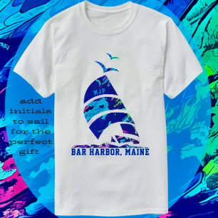 Camiseta Bar Harbour Maine Sailboat Vacaciones