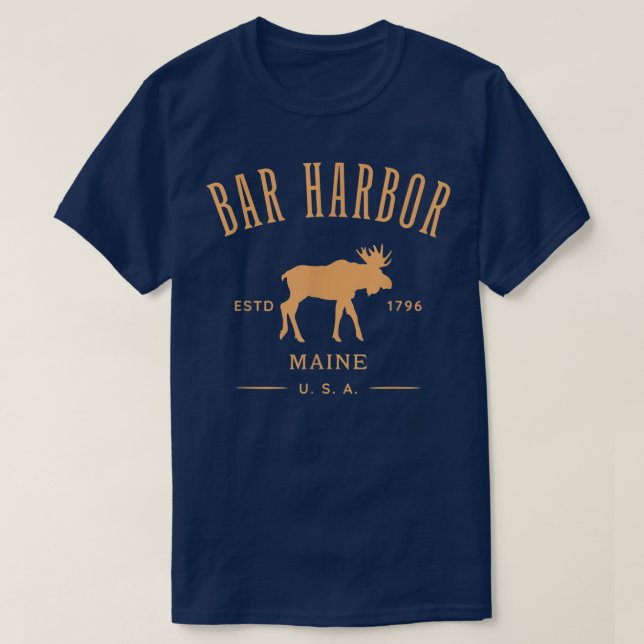 Camiseta Bar Harbour Maine USA con recuerdo de diseño de Mo (Diseño del anverso)