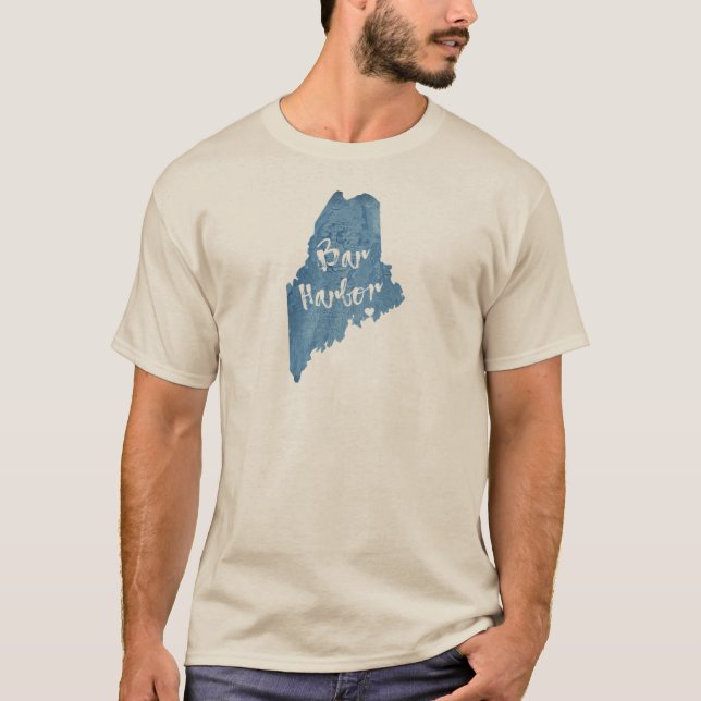 Camiseta Bar Harbour Maine Wood Grain (Anverso)
