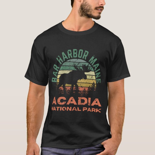 Camiseta Bar Harbour Parque nacional Acadia Maine Moose Sen (Anverso)