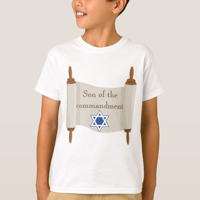 Camiseta Bar Mitzvah Torah Deslizante hijo del mandamiento (Anverso)