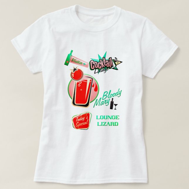 Camiseta Bar retro de coctelería (Diseño del anverso)