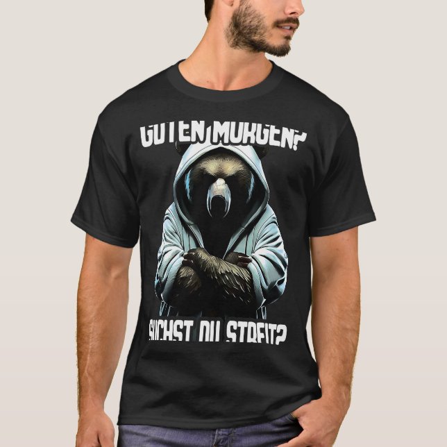 Camiseta Bär Spruch Lustig Geschenk I Guten Morgen Suchst d (Anverso)