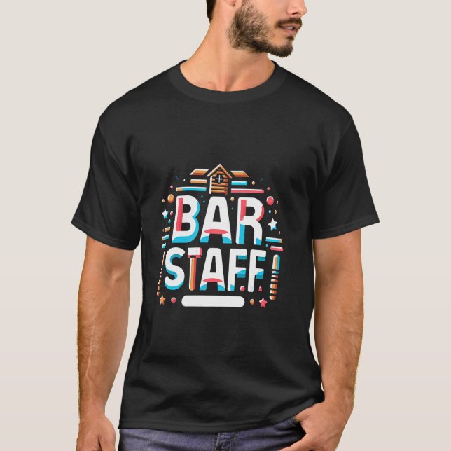 Camiseta Bar Staff Bartender Worker Service — (Anverso)