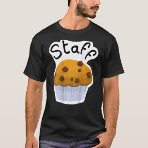 Camiseta Bar Staff Muffin para café y panadería negro
