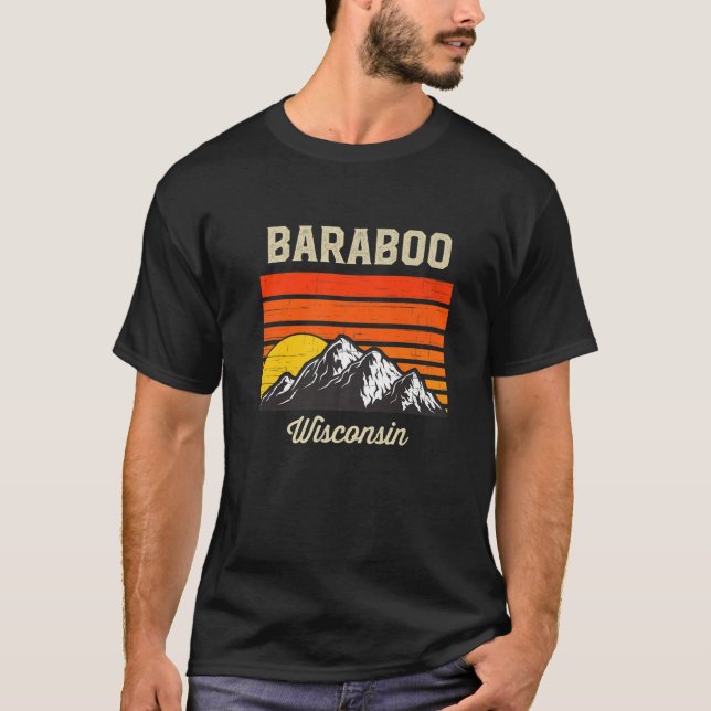 Camiseta Baraboo Wisconsin Ciudad Retro Estados Unidos (Anverso)